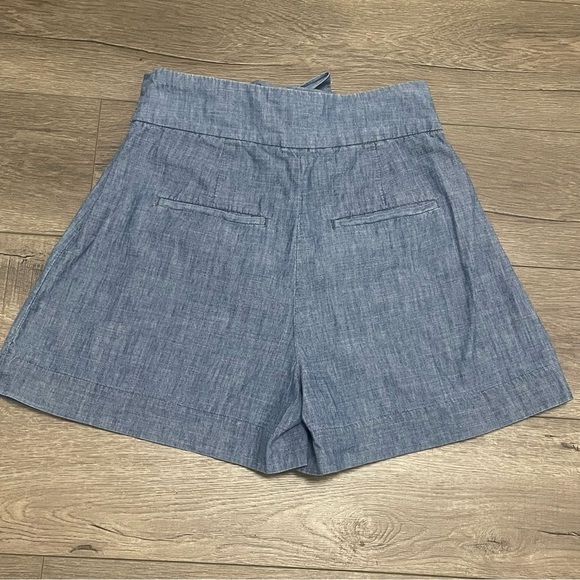 J.Crew Women's Tie-waist short in chambray Blue Style #G5309 cotton Sz 4 - Picture 9 of 9